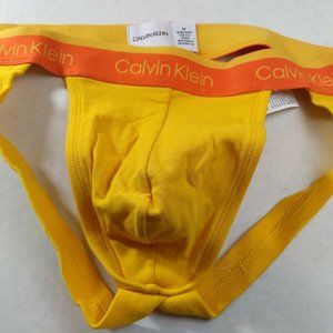 New Calvin Klein Jockstrap MEDIUM 32''- 34'' Yellow Athletic Supporter JOCK